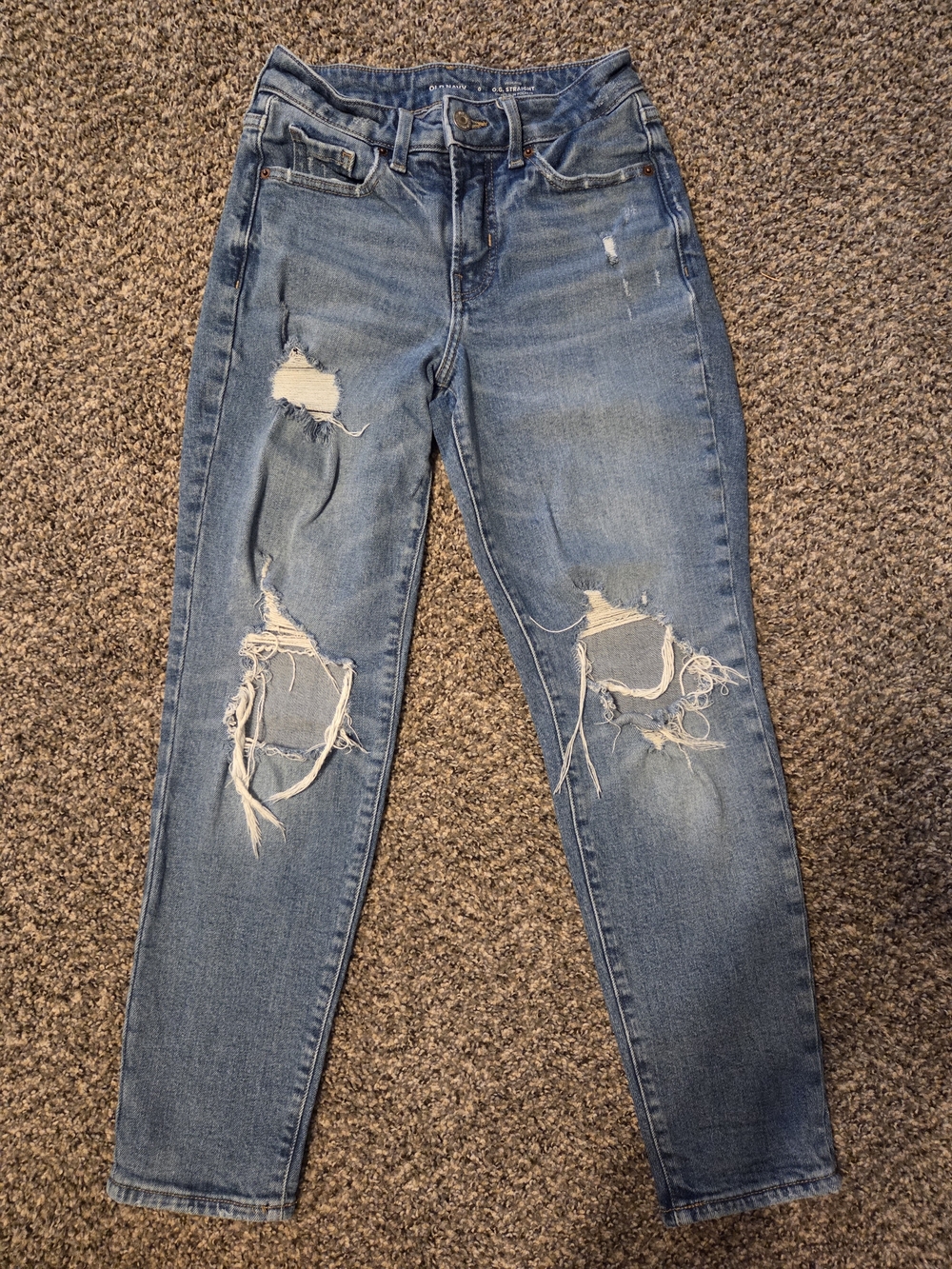 Old Navy Light Blue Distressed Boyfriend Jeans